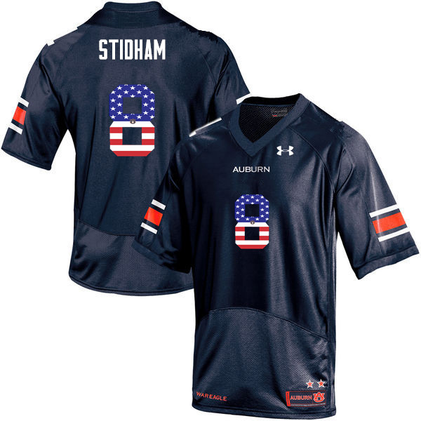 Auburn Tigers Men's Jarrett Stidham #8 Navy Under Armour Stitched College USA Flag Fashion NCAA Authentic Football Jersey LWR2374LZ